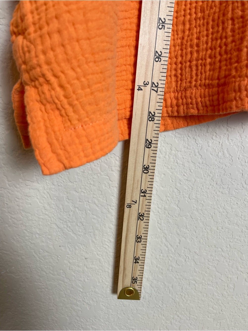 Soft Surroundings Vibrant Orange 100% Cotton Textured V-Neck Tunic - Size 2-3X - Picture 7 of 8
